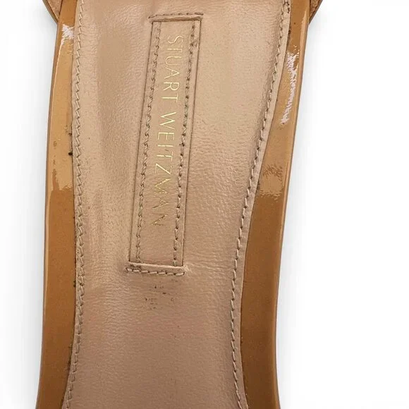 STUART WEITZMAN Nudist 75 Sandals Nude Heel 8.5 w/ Box Dustbag Classic - Picture 13 of 15